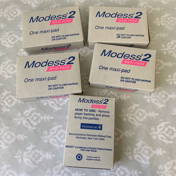 Vintage Modess 2 Sanitary Napkin Vending Machine Maxi Pads Lot of 5 NEW in Box - Picture 1 of 4